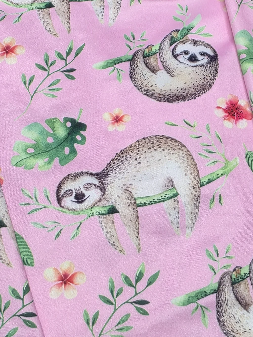 Girls' 18m Pink Sloth Print Long Sleeve Rashguard